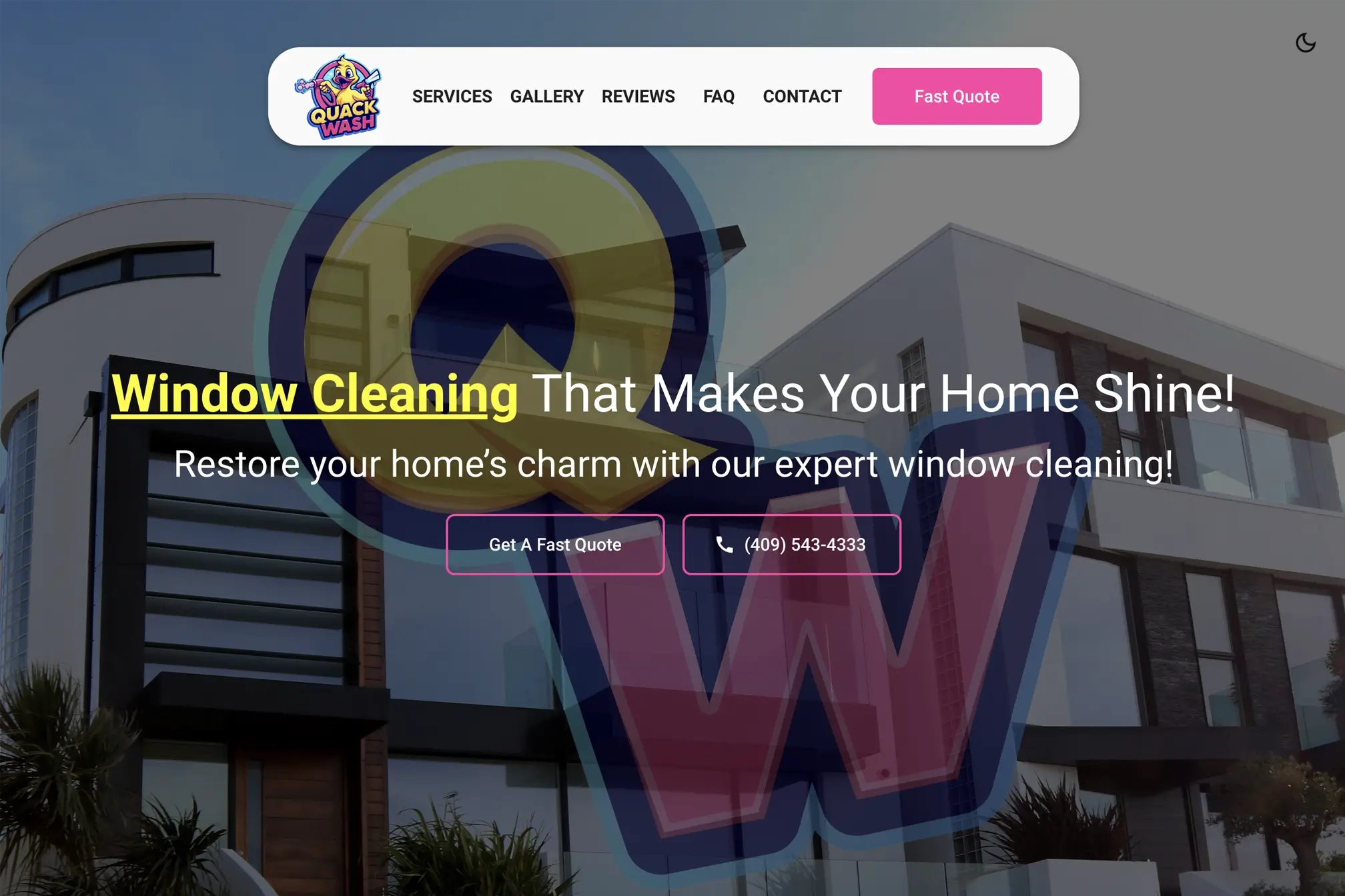 QuackWash web app screenshot